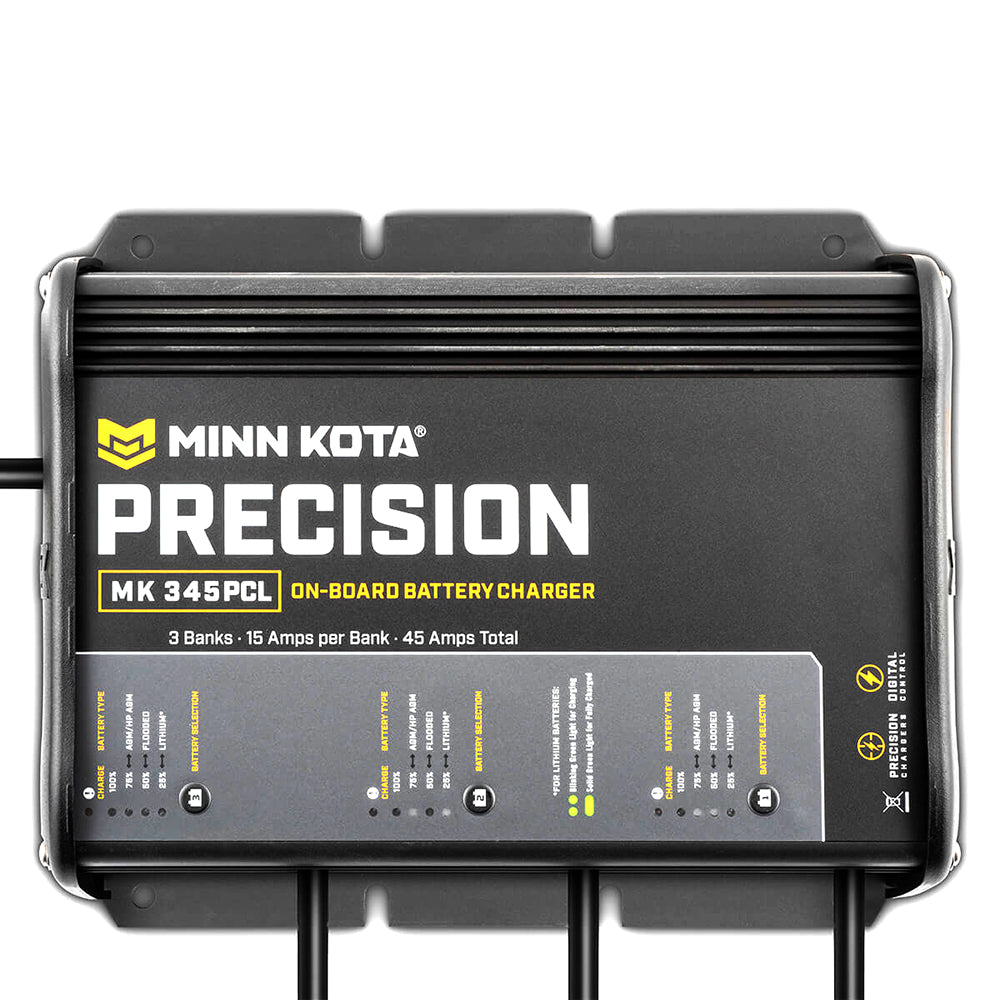 Minn Kota On-Board Precision Charger MK-345 PCL 3 Bank x 15 AMP Lithium Optimized Charger [1833452] Brand_Minn Kota Clearance Electrical Electrical | Battery Chargers Specials