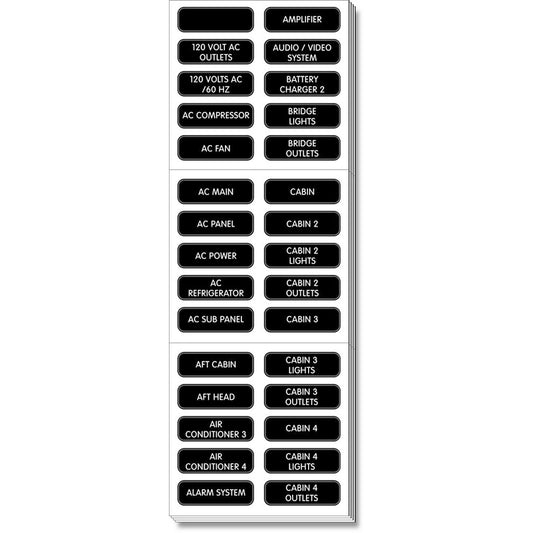 Blue Sea 8067 AC Panel Extended 120 Label Set [8067] 1st Class Eligible Brand_Blue Sea Systems Electrical Electrical | Switches & Accessories