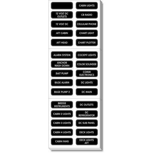 Blue Sea 8039 DC Panel Extended 120 Label Set [8039] 1st Class Eligible Brand_Blue Sea Systems Electrical Electrical | Switches & Accessories