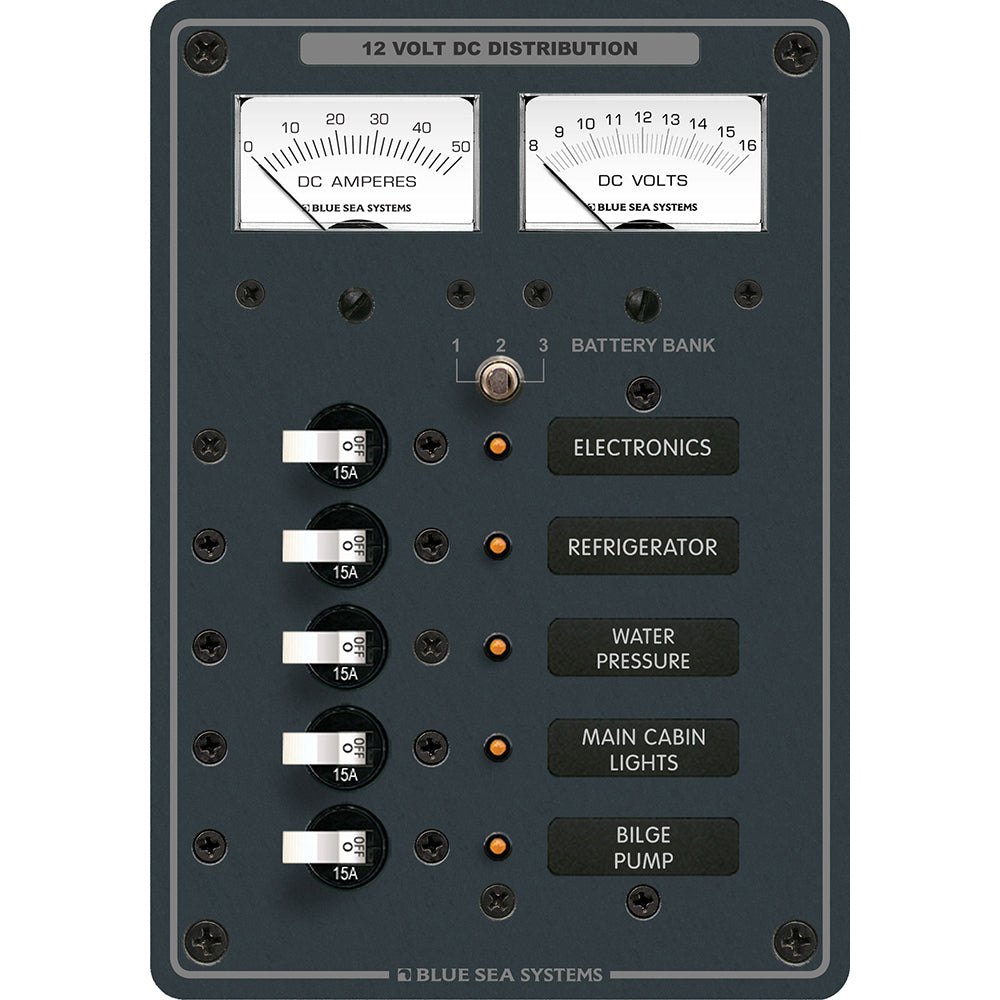 Blue Sea 8081 DC 5 Position Toggle Branch Circuit Breaker Panel - White Switches [8081] Brand_Blue Sea Systems Electrical Electrical | Electrical Panels