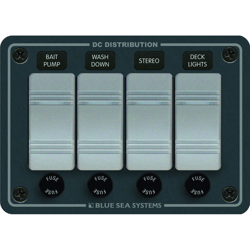 Blue Sea 8262 Waterproof Panel 4 Position - Slate Grey [8262] Brand_Blue Sea Systems Electrical Electrical | Electrical Panels