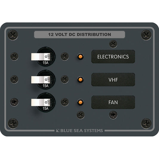 Blue Sea 8025 DC 3 Position Breaker Panel - White Switches [8025] Brand_Blue Sea Systems Electrical Electrical | Electrical Panels