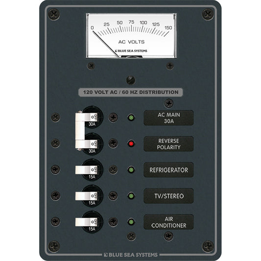 Blue Sea 8043 AC Main +3 Positions Toggle Circuit Breaker Panel - White Switches [8043] Brand_Blue Sea Systems Electrical Electrical | Electrical Panels