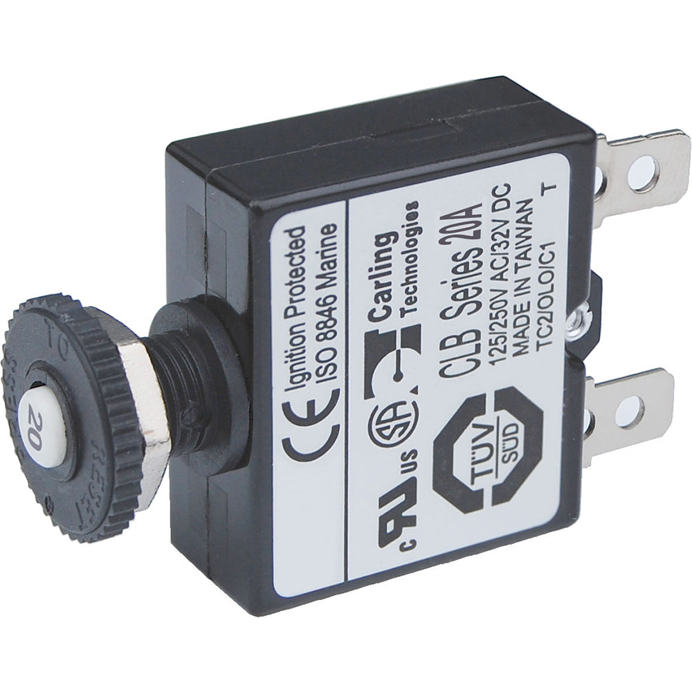 Blue Sea 7057 20A Push Button Thermal with Quick Connect Terminals [7057] 1st Class Eligible Brand_Blue Sea Systems Electrical Electrical | Circuit Breakers