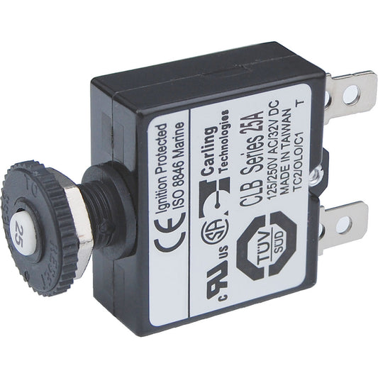 Blue Sea 7058 25A Push Button Thermal with Quick Connect Terminals [7058] 1st Class Eligible Brand_Blue Sea Systems Electrical Electrical | Circuit Breakers