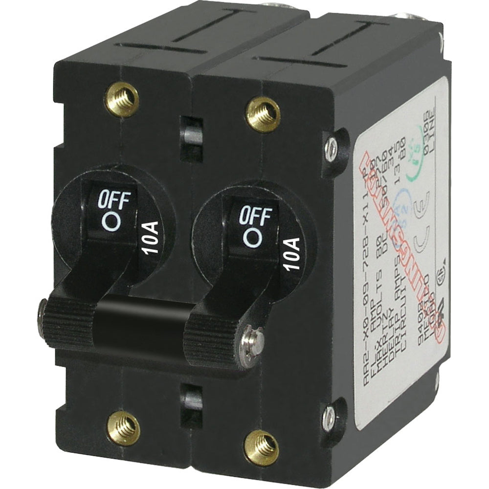 Blue Sea 7232 A-Series Double Pole Toggle - 10A - Black [7232] 1st Class Eligible Brand_Blue Sea Systems Electrical Electrical | Circuit Breakers