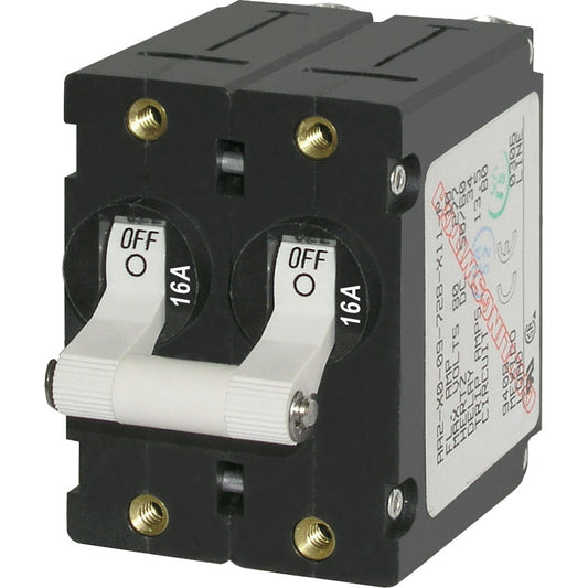Blue Sea 7294 A-Series Double Pole Toggle - 16A - White [7294] 1st Class Eligible Brand_Blue Sea Systems Electrical Electrical | Circuit Breakers