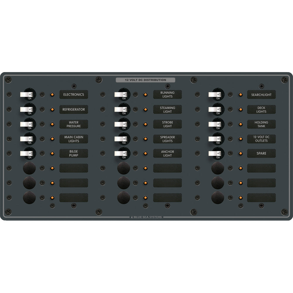 Blue Sea 8264 Traditional Metal DC Panel - 24 Positions [8264] Brand_Blue Sea Systems Electrical Electrical | Electrical Panels