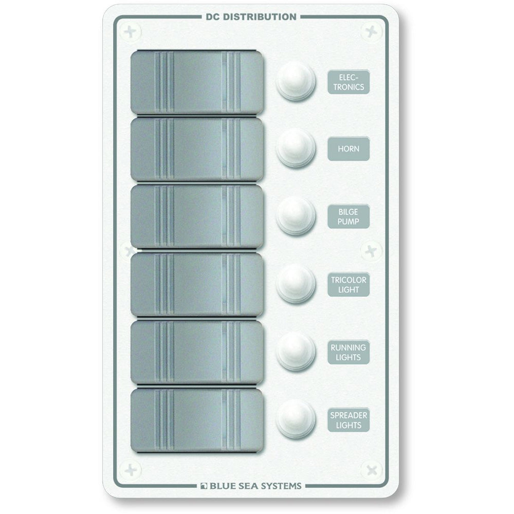 Blue Sea 8273 Water Resistant Panel - 6 Position - White - Vertical [8273] Brand_Blue Sea Systems Electrical Electrical | Electrical Panels