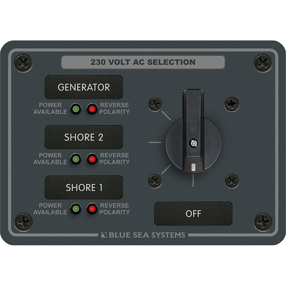 Blue Sea 8358 AC Rotary Switch Panel 30 Ampere 3 Positions + OFF, 2 Pole [8358] Brand_Blue Sea Systems Electrical Electrical | Electrical Panels