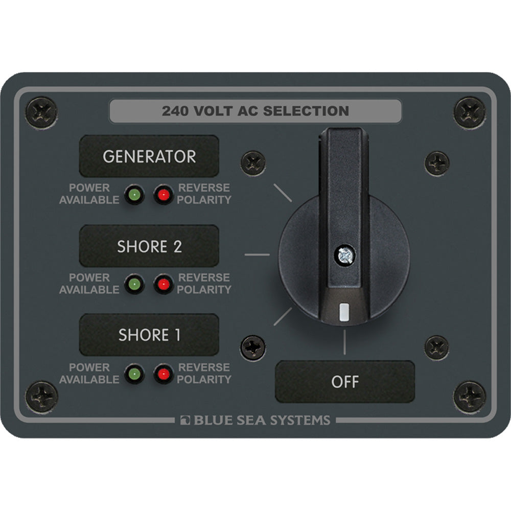 Blue Sea 8361 AC Rotary Switch Panel 65 Ampere 3 Positions + OFF, 3 Pole [8361] Brand_Blue Sea Systems Electrical Electrical | Electrical Panels