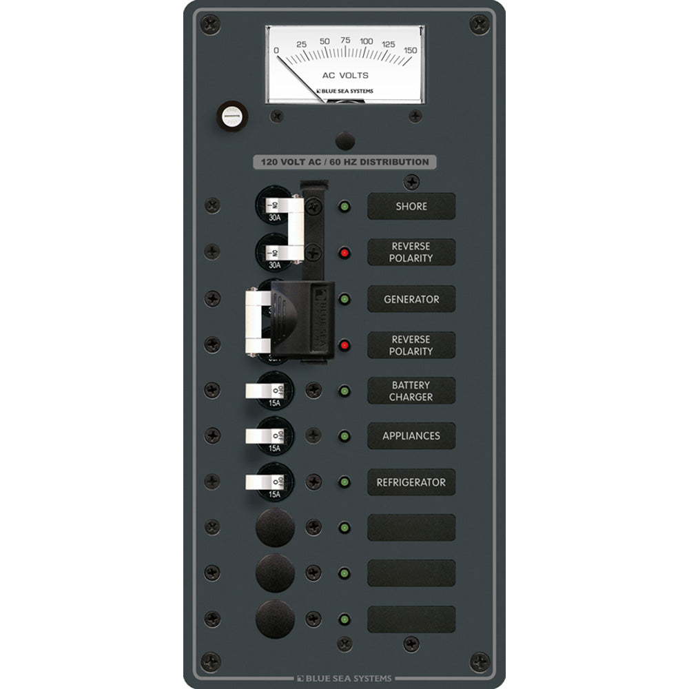 Blue Sea 8489 Breaker Panel - AC 2 Sources + 6 Positions - White [8489] Brand_Blue Sea Systems Electrical Electrical | Electrical Panels