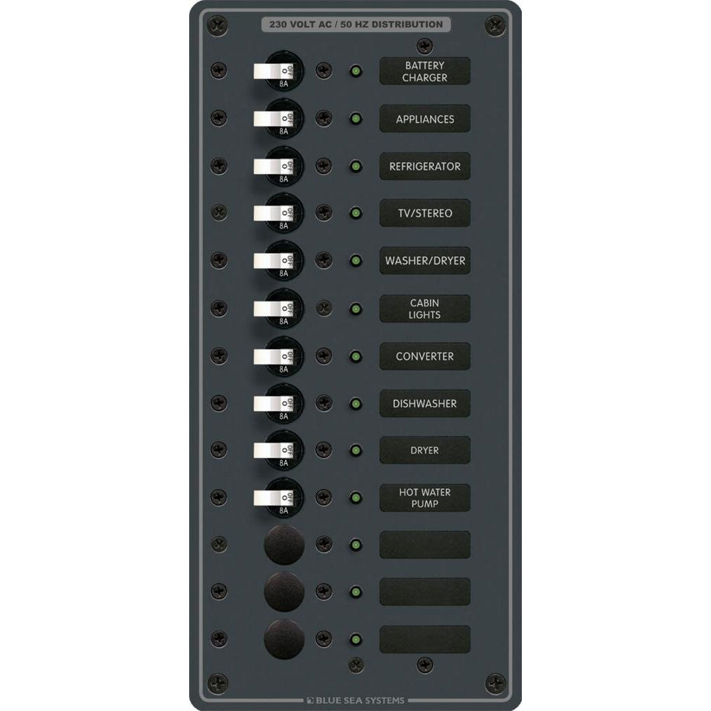 Blue Sea 8580 AC 13 Position 230v (European) Breaker Panel (White Switches) [8580] Brand_Blue Sea Systems Electrical Electrical | Electrical Panels