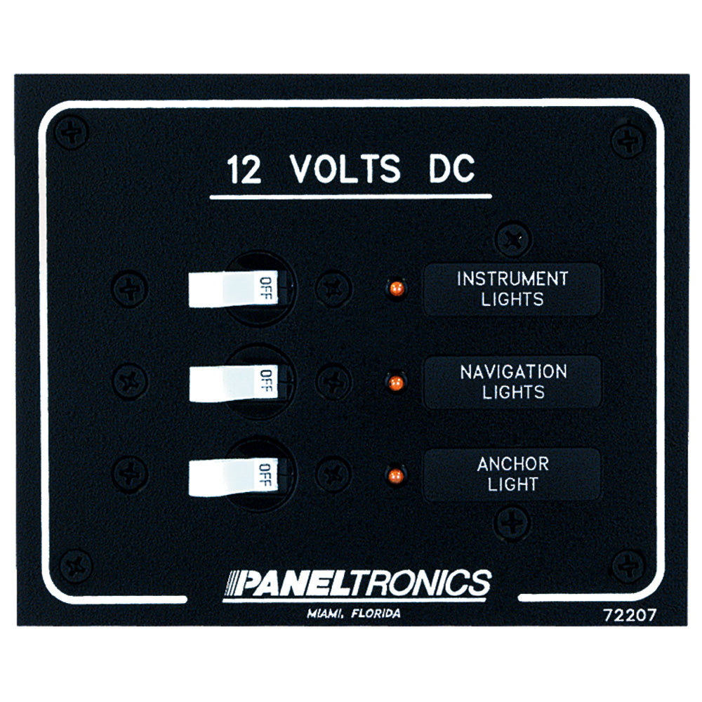 Paneltronics Standard DC 3 Position Breaker Panel w/LEDs [9972207B] Brand_Paneltronics Electrical Electrical | Electrical Panels