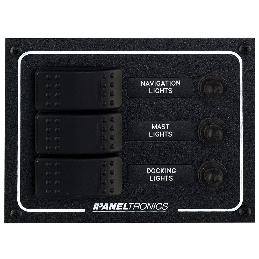 Paneltronics Waterproof DC 3 Position Lighted Rocker & CB [9960019B] Brand_Paneltronics Electrical Electrical | Electrical Panels paneltronics