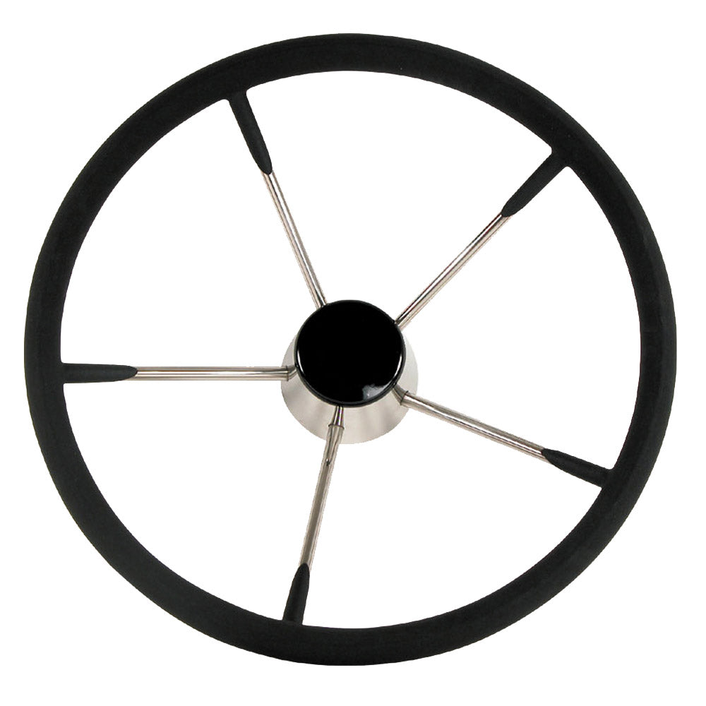 Whitecap Destroyer Steering Wheel - Black Foam - 13-1/2" Diameter [S-9003B] Brand_Whitecap Marine Hardware Marine Hardware | Steering Wheels