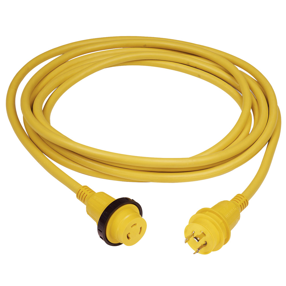 Marinco 30 Amp PowerCord PLUS Cordset w/Power-On LED - Yellow 50ft [199119] Boat Outfitting Boat Outfitting | Shore Power Brand_Marinco Electrical Electrical | Shore Power