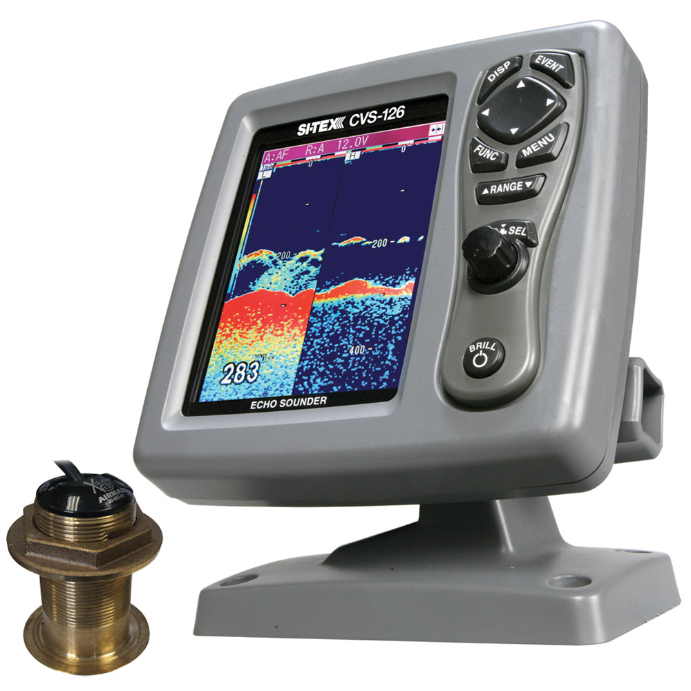 SI-TEX CVS-126 Dual Frequency Color Echo Sounder w/B60 12 Transducer B-60-12-CX [CVS-1266012] Brand_SI-TEX Marine Navigation & Instruments Marine Navigation & Instruments | Fishfinder Only