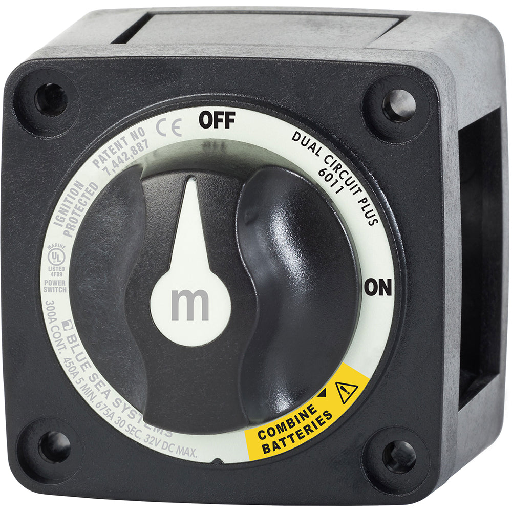 Blue Sea 6011200 m-Series Battery Switch Dual Circuit Plus - Black [6011200] 1st Class Eligible Brand_Blue Sea Systems Electrical Electrical | Battery Management