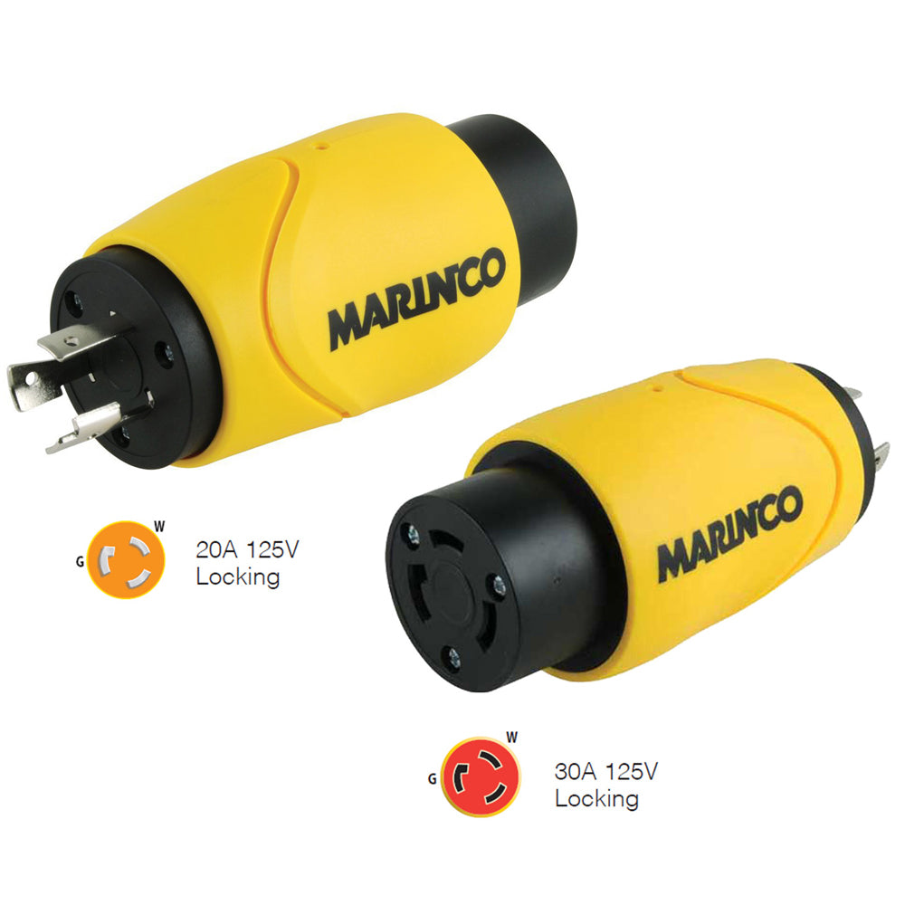 Marinco Straight Adapter 20Amp Locking Male to 30Amp Locking Female Connector [S20-30] 1st Class Eligible Boat Outfitting Boat Outfitting | Shore Power Brand_Marinco Electrical Electrical | Shore Power