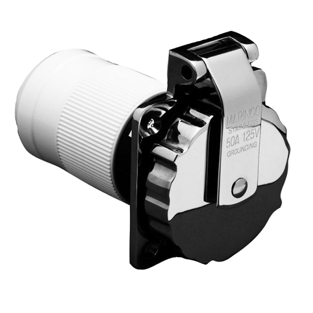 Marinco 6371EL-B 50Amp/125V Stainless Steel Inlet [6371EL-B] Boat Outfitting Boat Outfitting | Shore Power Brand_Marinco Electrical Electrical | Shore Power