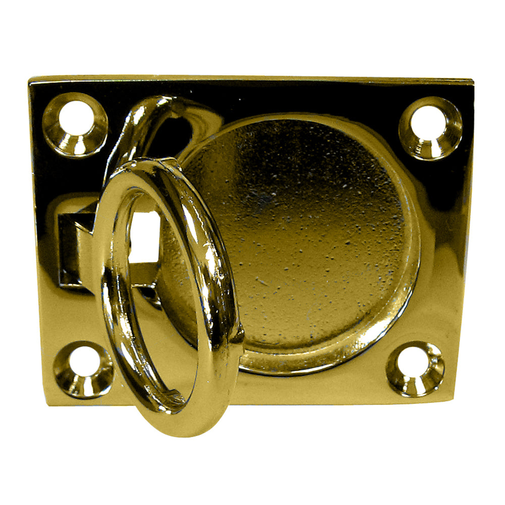 Whitecap Flush Pull Ring - Polished Brass - 2" x 2-1/2" [S-3362BC] 1st Class Eligible Brand_Whitecap Marine Hardware Marine Hardware | Latches