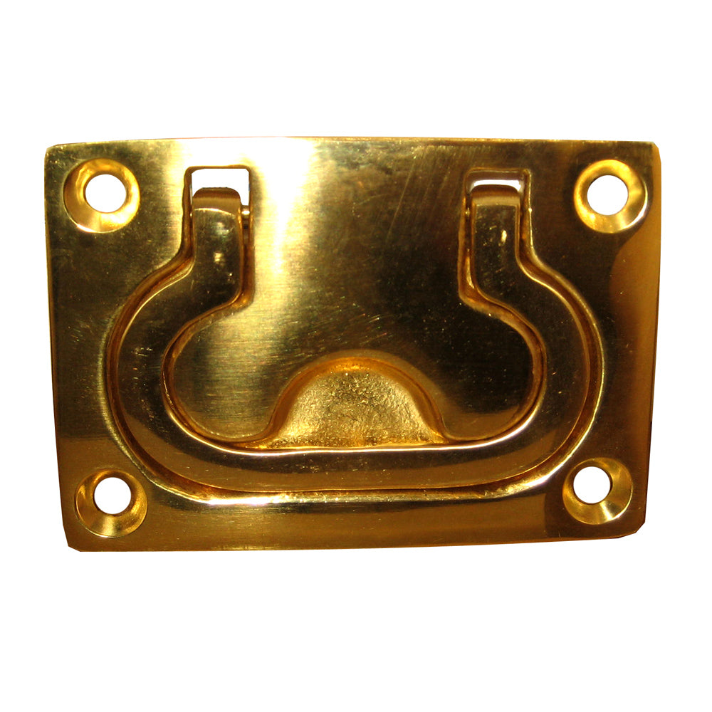 Whitecap Flush Pull Ring - Polished Brass - 3" x 2" [S-3364BC] 1st Class Eligible Brand_Whitecap Marine Hardware Marine Hardware | Latches