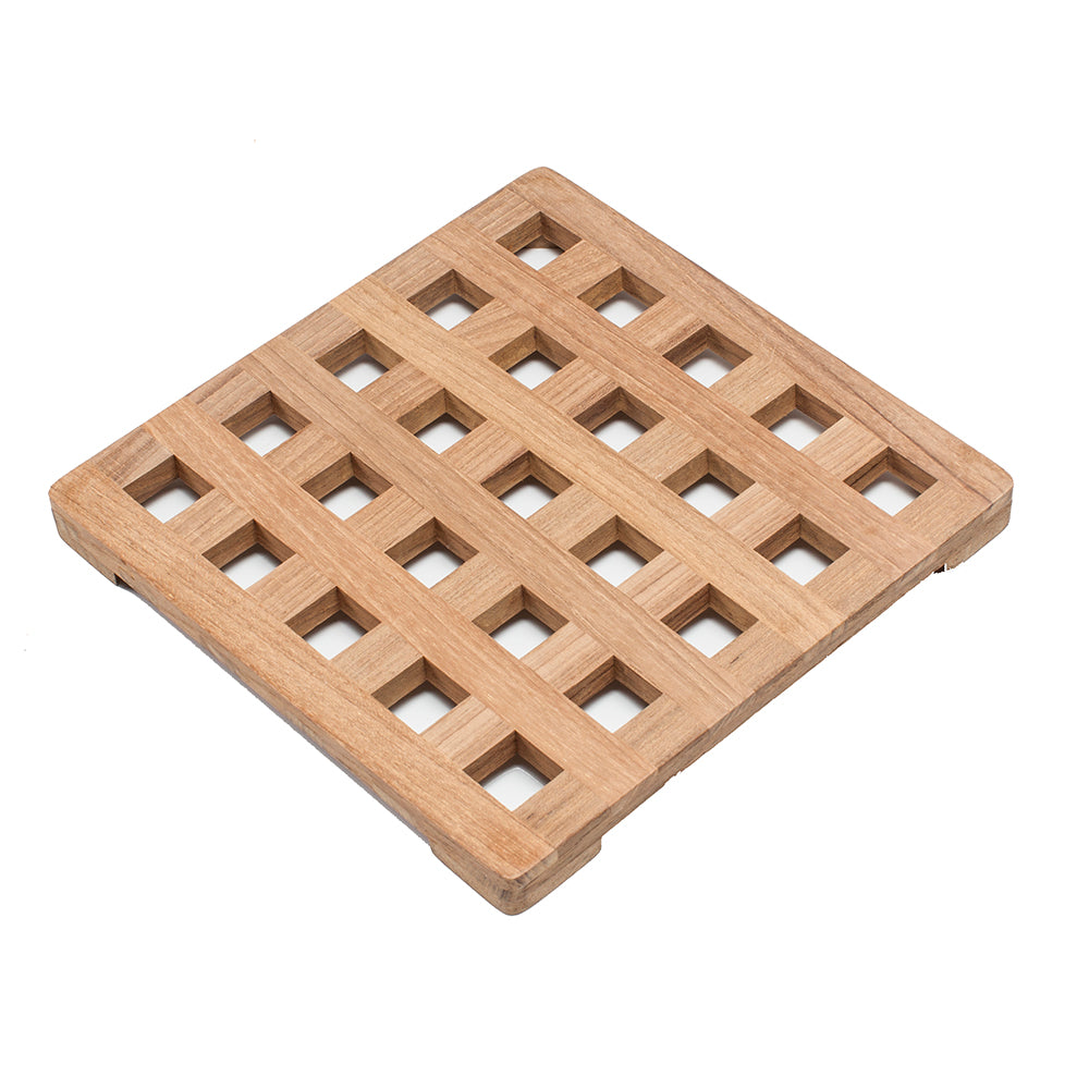 Whitecap Teak Large Square Trivet - 8" [62421] 1st Class Eligible Boat Outfitting Boat Outfitting | Deck / Galley Brand_Whitecap Marine Hardware Marine Hardware | Teak