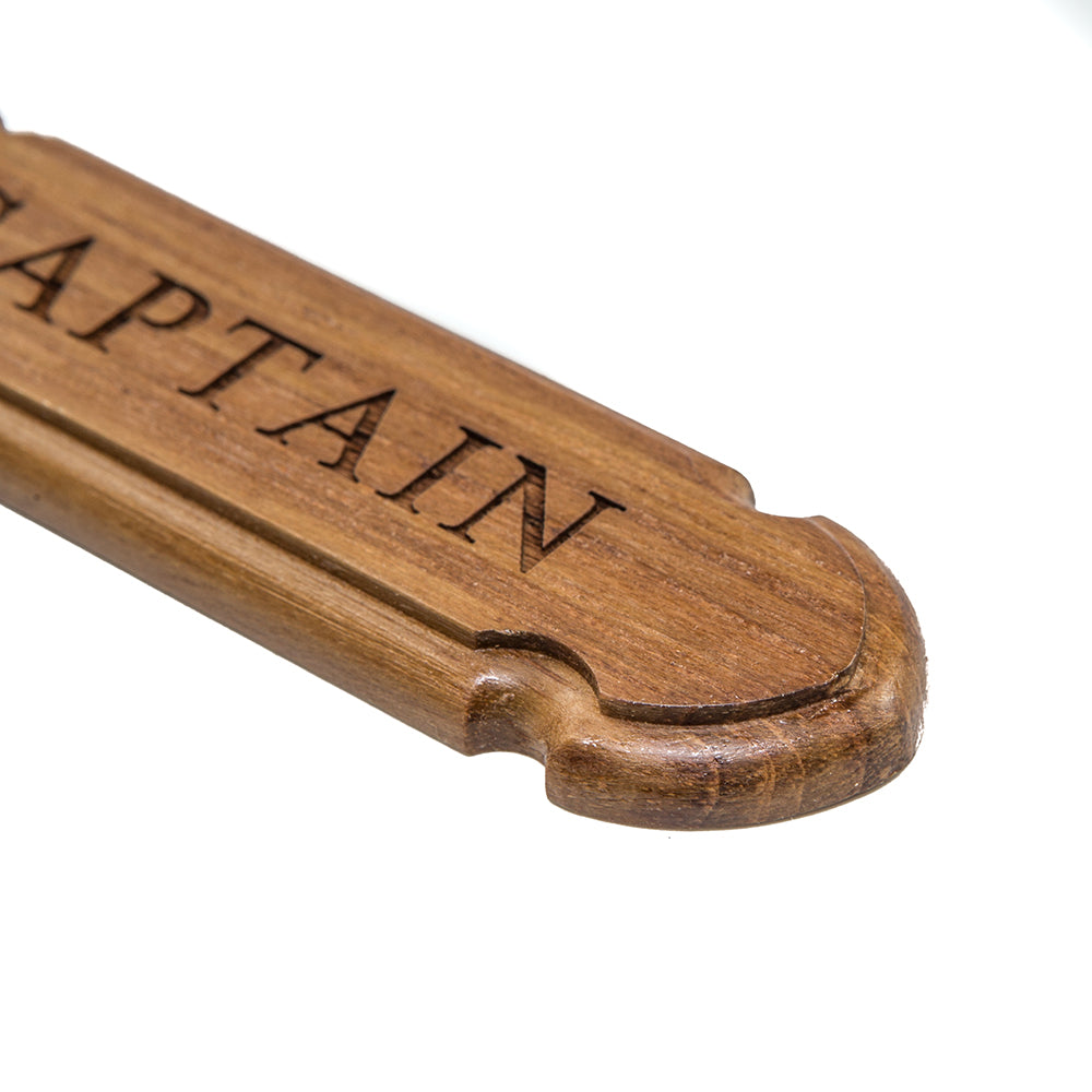 Whitecap Teak "CAPTAIN" Name Plate [62670] 1st Class Eligible Boat Outfitting Boat Outfitting | Deck / Galley Brand_Whitecap Marine Hardware Marine Hardware | Teak