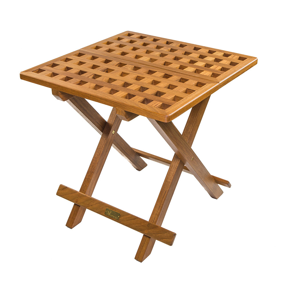 Whitecap Teak Grate Top Fold-Away Table [60030] Boat Outfitting Boat Outfitting | Deck / Galley Brand_Whitecap Marine Hardware Marine Hardware | Teak