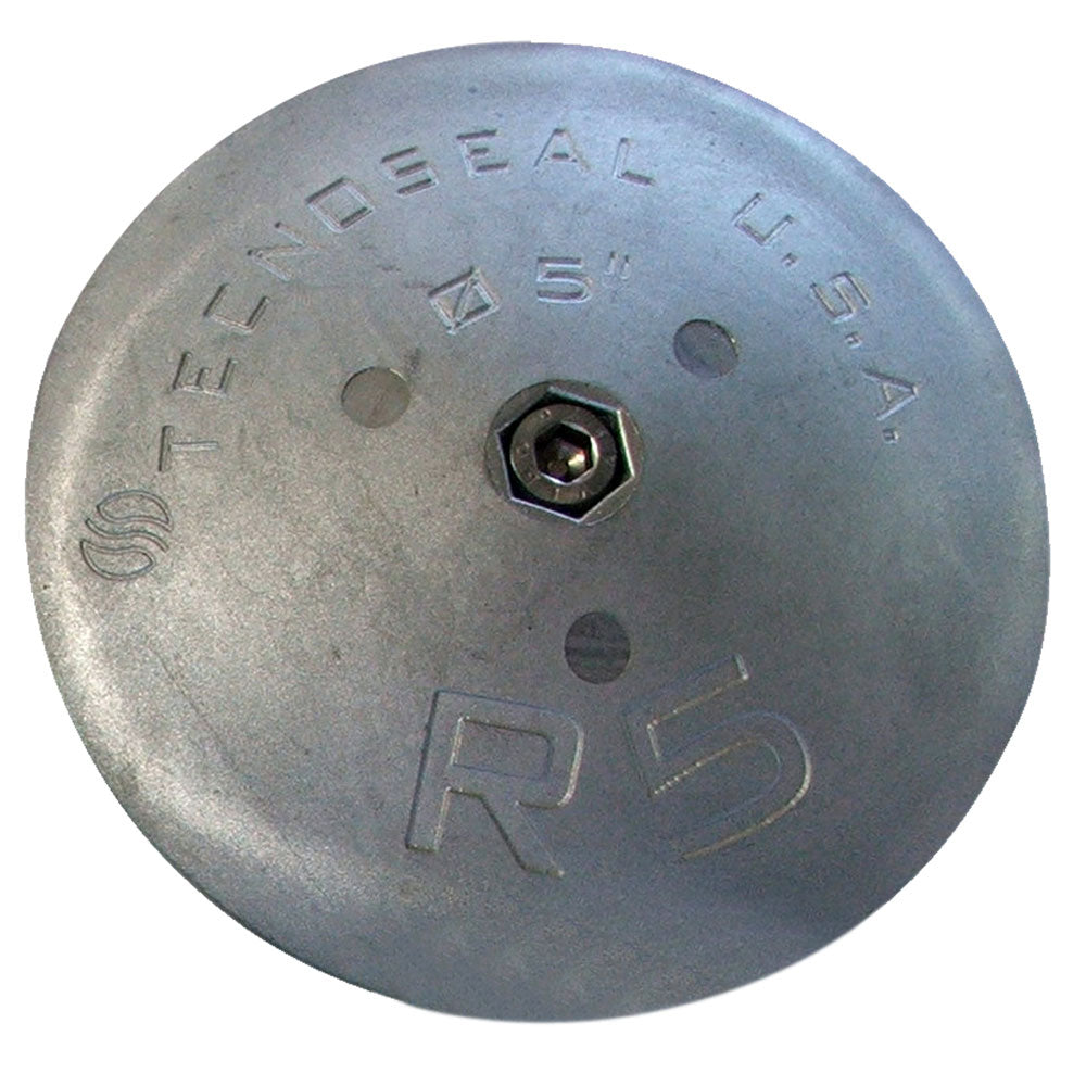 Tecnoseal R5 Rudder Anode - Zinc - 5" Diameter x 7/8" Thickness [R5]