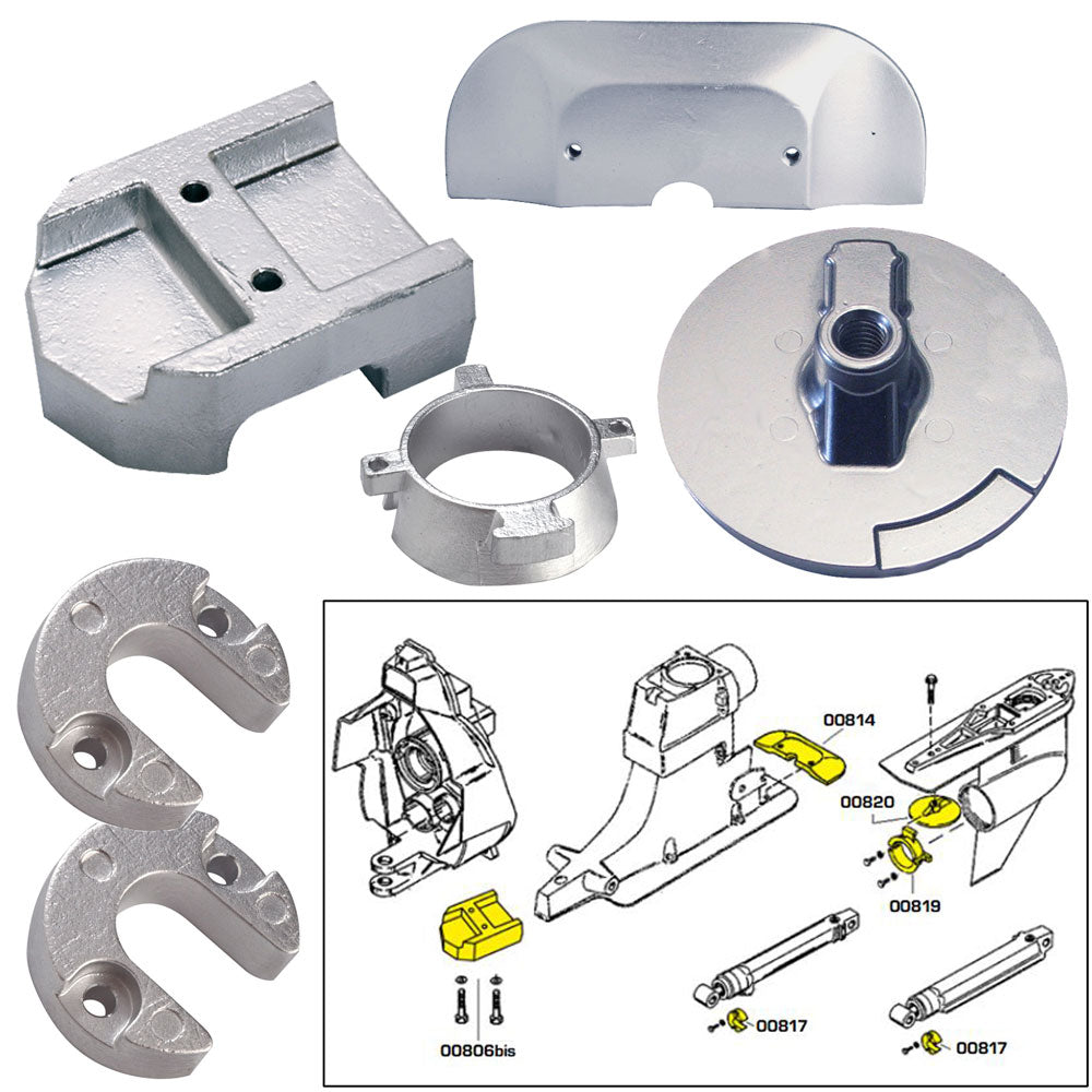 Tecnoseal Anode Kit w/Hardware - Mercury Alpha 1 Gen 2 - Aluminum [20801AL] Boat Outfitting Boat Outfitting | Anodes Brand_Tecnoseal