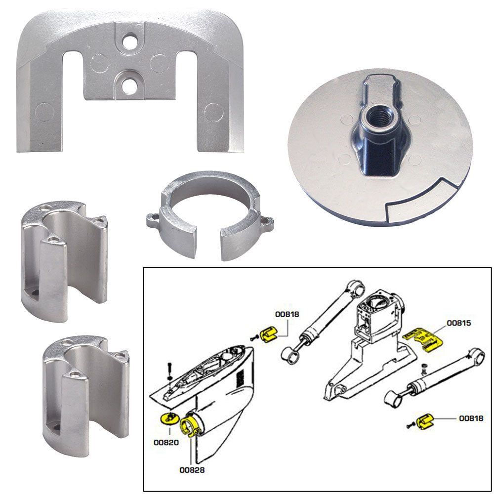 Tecnoseal Anode Kit w/Hardware - Mercury Bravo 1 - Zinc [20803] Boat Outfitting Boat Outfitting | Anodes Brand_Tecnoseal