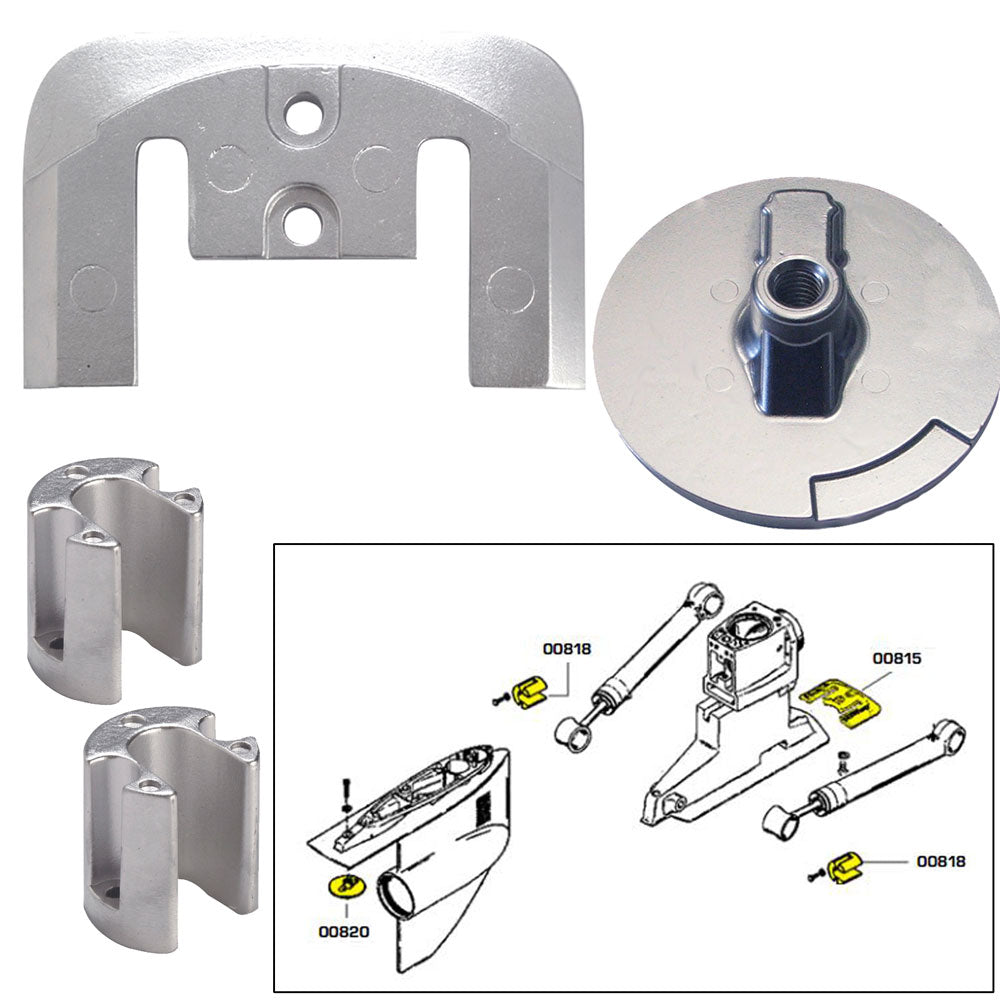 Tecnoseal Anode Kit w/Hardware - Mercury Bravo 2-3 - Aluminum [20804AL] Boat Outfitting Boat Outfitting | Anodes Brand_Tecnoseal Clearance Specials
