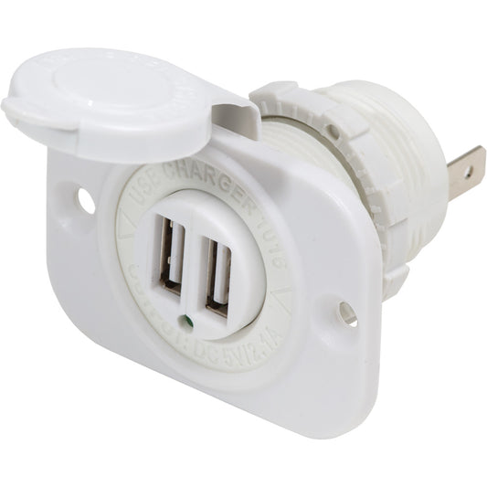 Blue Sea 12V DC Dual USB Charger Socket - White [1016200] 1st Class Eligible Brand_Blue Sea Systems Electrical Electrical | Accessories