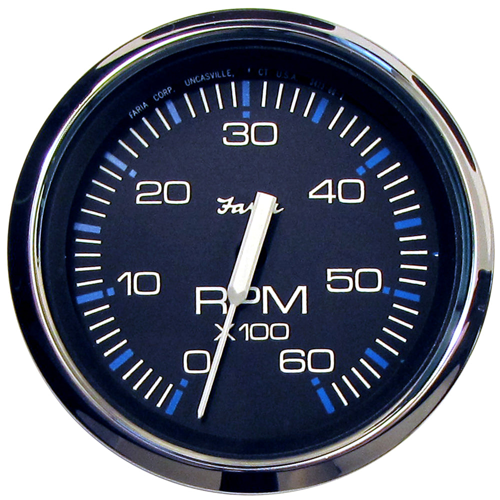 Faria Chesapeake Black 4" Tachometer - 6000 RPM (Gas) (Inboard I/O) [33710] Boat Outfitting Boat Outfitting | Gauges Brand_Faria Beede Instruments Marine Navigation & Instruments Marine Navigation & Instruments | Gauges