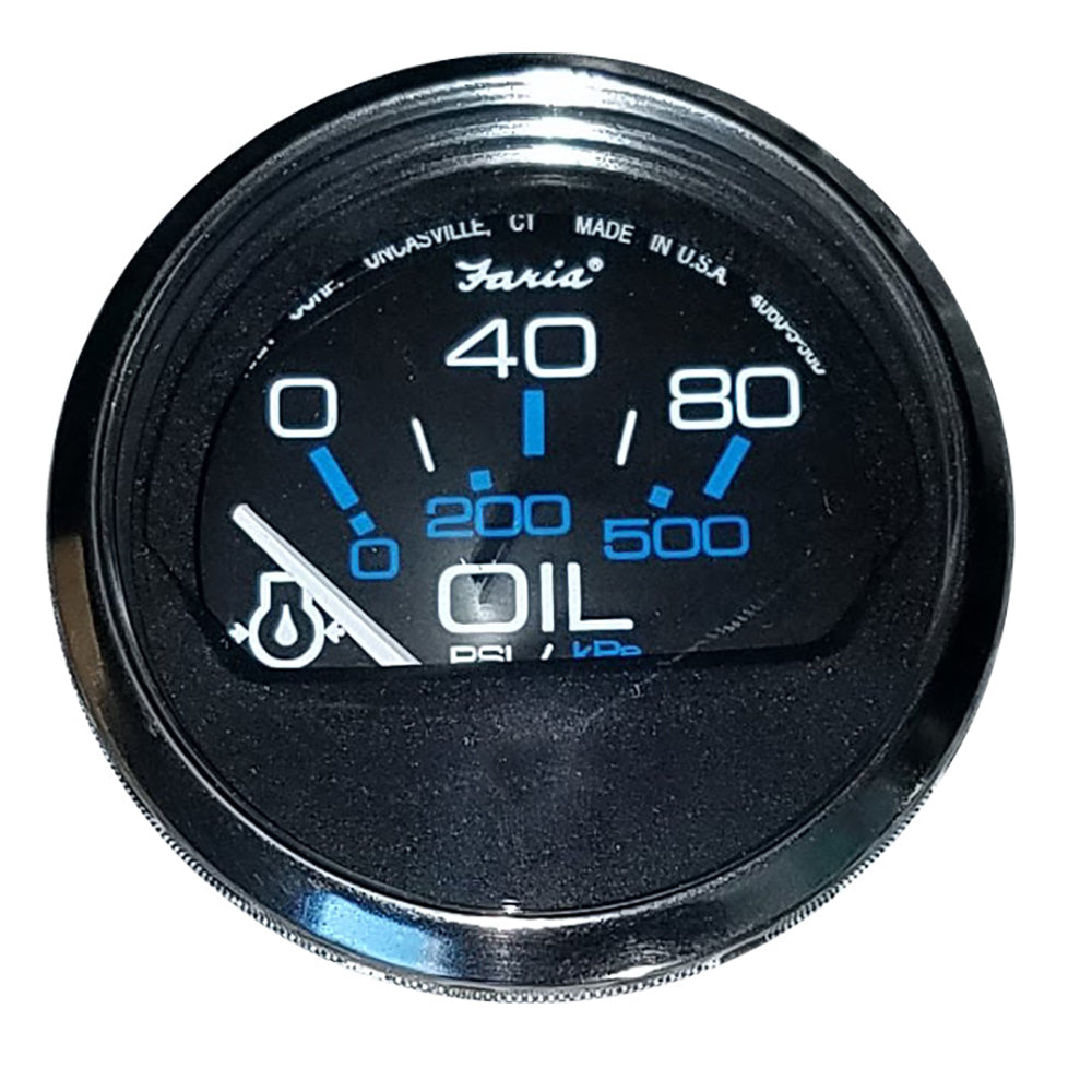 Faria Chesapeake Black 2" Oil Pressure Gauge (80 PSI) [13702] 1st Class Eligible Boat Outfitting Boat Outfitting | Gauges Brand_Faria Beede Instruments Marine Navigation & Instruments Marine Navigation & Instruments | Gauges