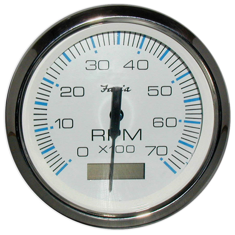 Faria Chesapeake White SS 4" Tachometer w/Hourmeter - 7000 RPM (Gas) (Outboard) [33840] Boat Outfitting Boat Outfitting | Gauges Brand_Faria Beede Instruments Marine Navigation & Instruments Marine Navigation & Instruments | Gauges