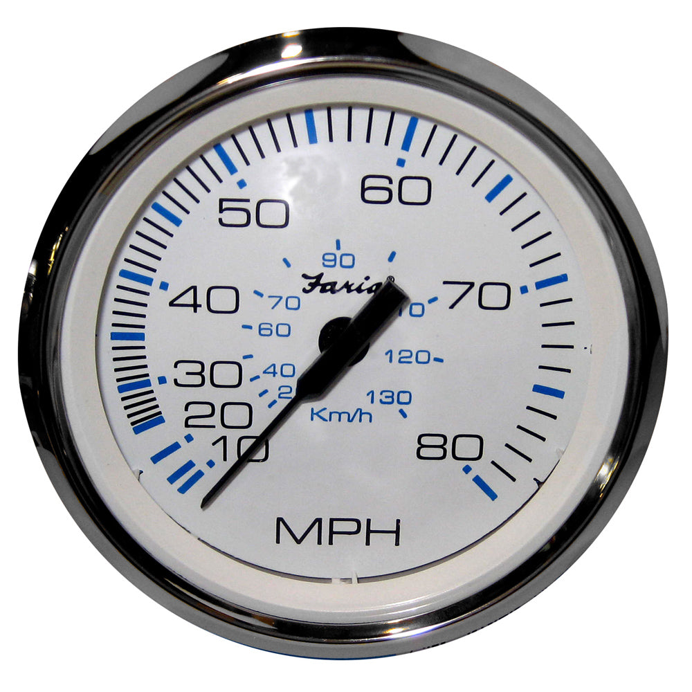 Faria Chesapeake White SS 4" Speedometer - 80MPH (Pitot) [33819] Boat Outfitting Boat Outfitting | Gauges Brand_Faria Beede Instruments Marine Navigation & Instruments Marine Navigation & Instruments | Gauges