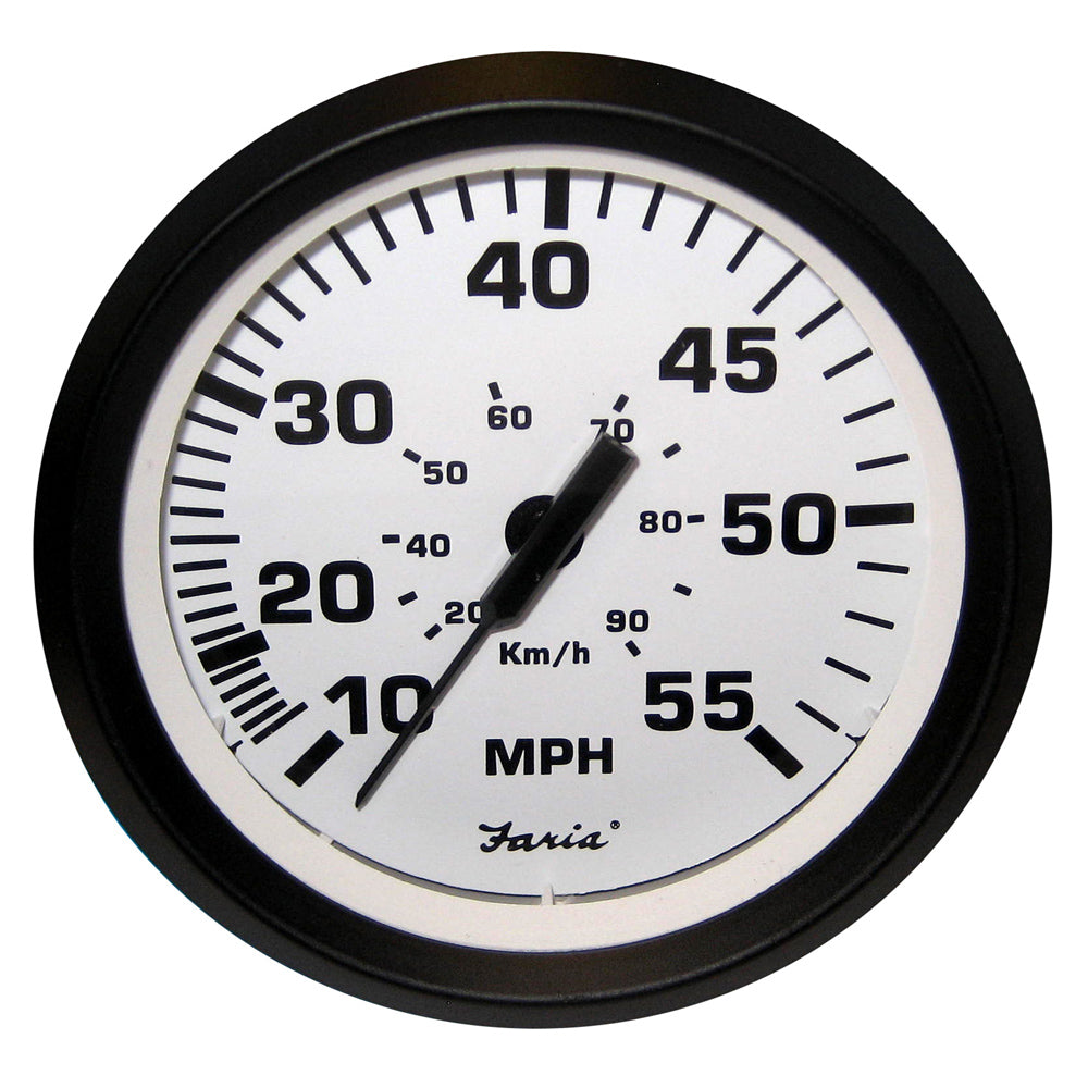 Faria Euro White 4" Speedometer - 55MPH (Pitot) [32909] Boat Outfitting Boat Outfitting | Gauges Brand_Faria Beede Instruments Marine Navigation & Instruments Marine Navigation & Instruments | Gauges