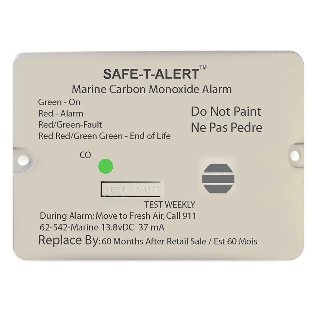 Safe-T-Alert 62 Series Carbon Monoxide Alarm - 12V - 62-542-Marine - Flush Mount - White [62-542-MARINE] 1st Class Eligible Brand_Safe-T-Alert Marine Safety Marine Safety | Fume Detectors