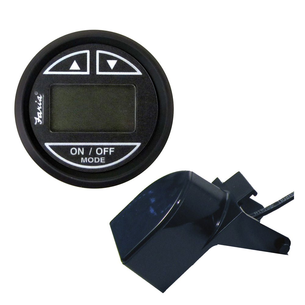 Faria Euro Black 2" Depth Sounder w/Transom Mount Transducer [12850] Boat Outfitting Boat Outfitting | Gauges Brand_Faria Beede Instruments Clearance Marine Navigation & Instruments Marine Navigation & Instruments | Gauges Specials