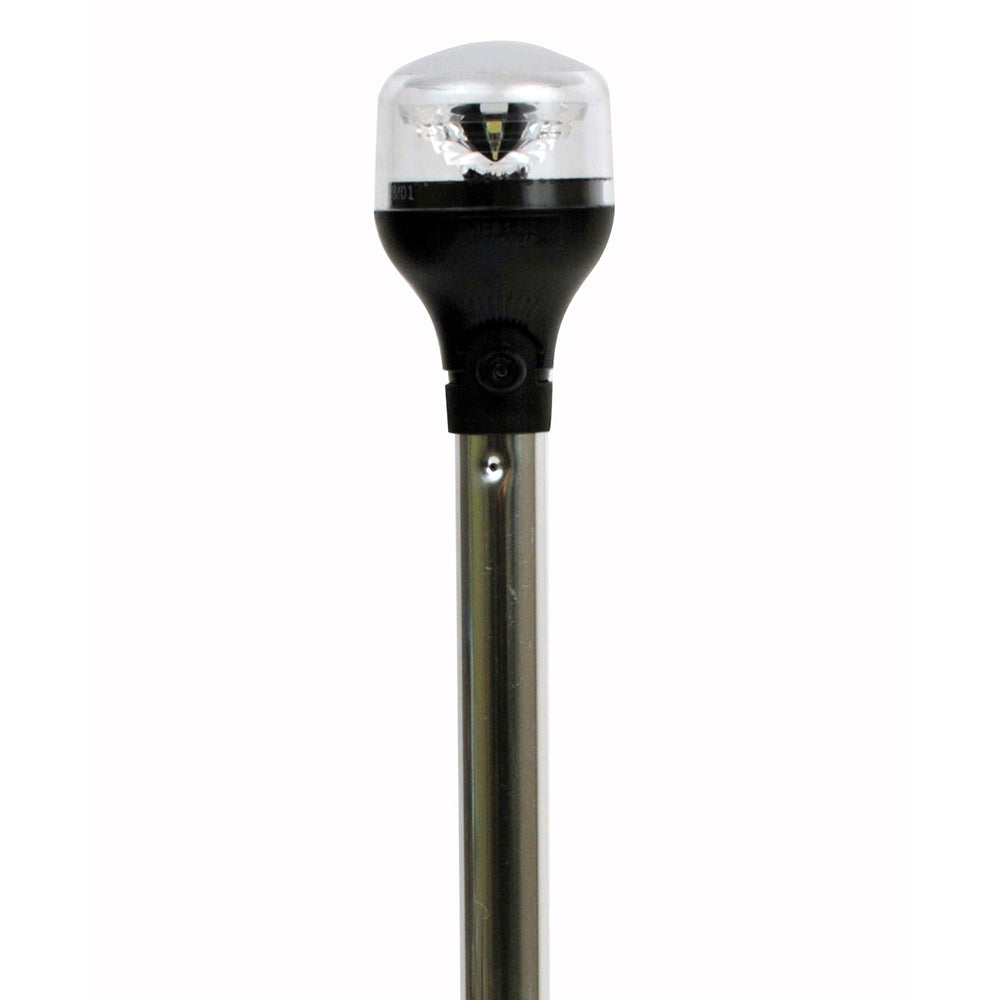 Attwood LightArmor All-Around Light - 20" Aluminum Pole - Black Vertical Composite Base w/Adapter [5551-PA20-7] Brand_Attwood Marine Lighting Lighting | Navigation Lights