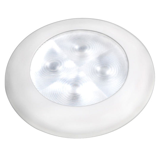 Hella Marine Slim Line LED 'Enhanced Brightness' Round Courtesy Lamp - White LED - White Plastic Bezel - 12V [980500541] 1st Class Eligible Brand_Hella Marine Lighting Lighting | Interior / Courtesy Light