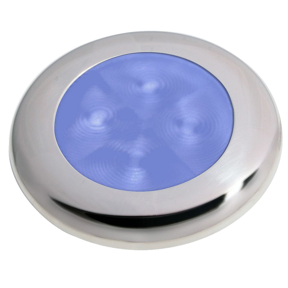 Hella Marine Slim Line LED 'Enhanced Brightness' Round Courtesy Lamp - Blue LED - Stainless Steel Bezel - 12V [980502221] 1st Class Eligible Brand_Hella Marine Lighting Lighting | Interior / Courtesy Light