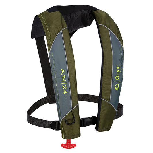 Onyx A/M-24 Automatic/Manual Inflatable PFD Life Jacket - Green [132000-400-004-18] Brand_Onyx Outdoor Hazmat Marine Safety Marine Safety | Personal Flotation Devices Paddlesports Paddlesports | Life Vests