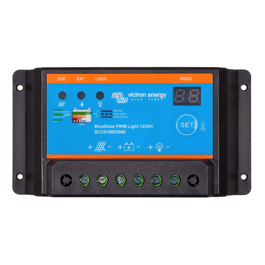 Victron BlueSolar PWM-Light Charge Controller - 12/24V - 20AMP [SCC010020020] 1st Class Eligible Brand_Victron Energy Electrical Electrical | Battery Management Electrical | Solar Panels MRP Restricted From 3rd Party Platforms