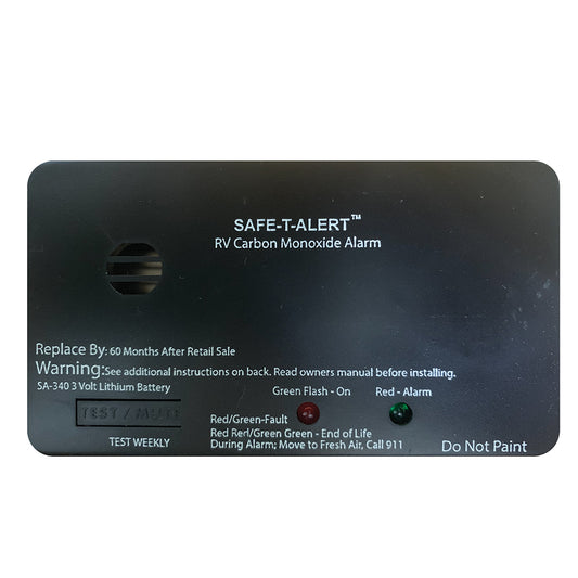 Safe-T-Alert SA-340 Black RV Battery Powered CO Detector - Rectangle [SA-340-BL] 1st Class Eligible Automotive/RV Automotive/RV | Fume Detectors Brand_Safe-T-Alert