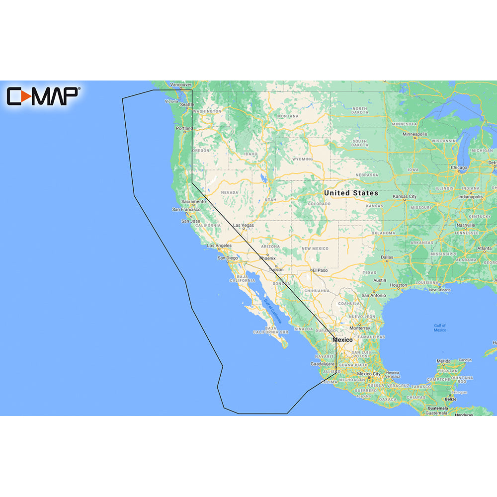C-MAP M-NA-Y206-MS West Coast Baja California REVEAL Coastal Chart - Does NOT contain Hawaii [M-NA-Y206-MS] 1st Class Eligible Brand_C-MAP Cartography Cartography | C-Map Reveal MRP Restricted From 3rd Party Platforms