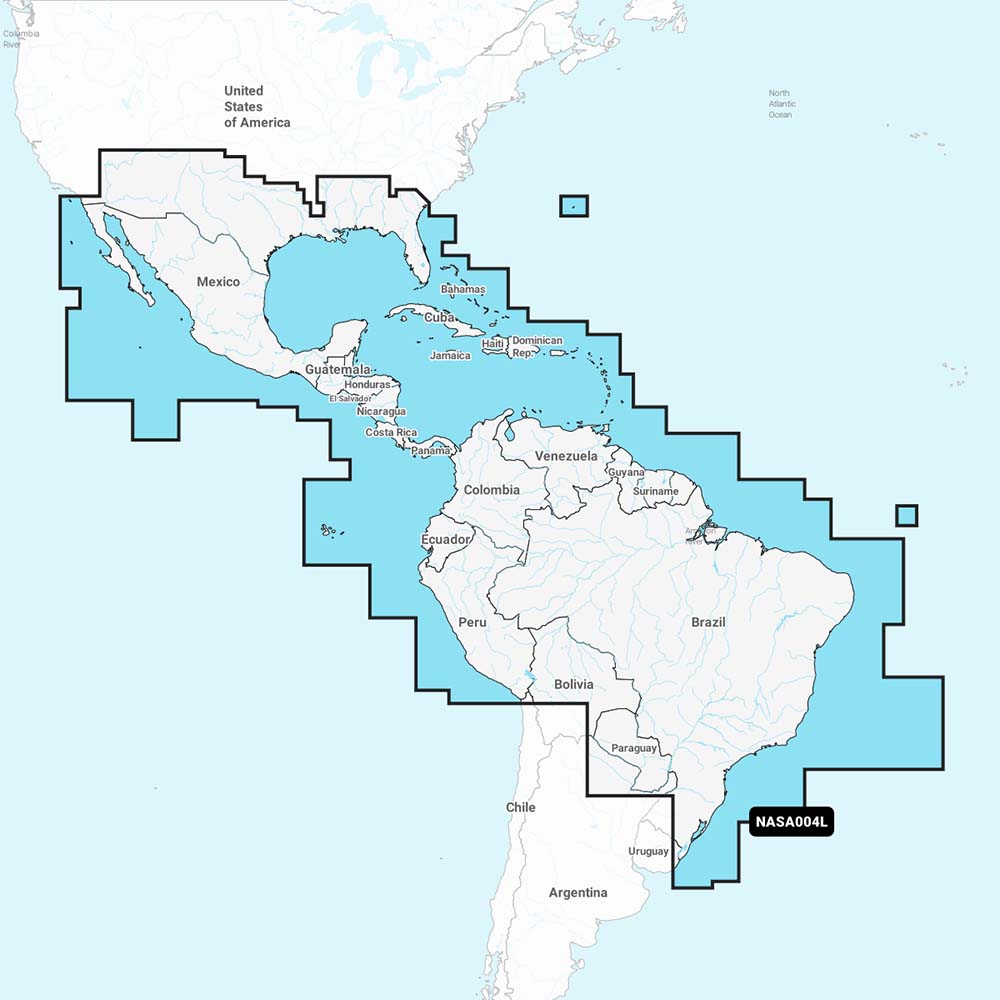 Navionics NASA004L - Mexico, Caribbean to Brazil - Navionics+ [010-C1364-30] 1st Class Eligible Brand_Navionics Cartography Cartography | Navionics +